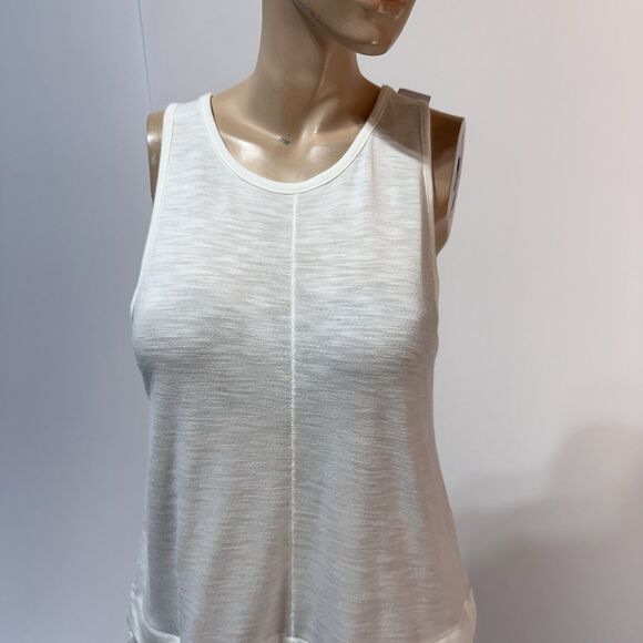 J Crew Drapey Tank Top Silky Hem Ivory Sleeveless Summer Blouse Solid Size S NWT - Picture 3 of 9